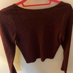 Textured wine crop top from Abercrombie